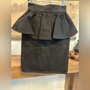 NWT MSGM Black Peplum Pencil Skirt